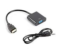 lanberg Ad 0017 Box (1.4) HDMI A Male to VGA 15-Pin Female Adapter + Jack 3.5 Stereo M/M Cable Black