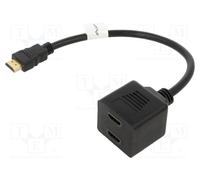 lanberg AD-0019-BK HDMI-A Male to 2x HDMI-A Female (1.4) Adapter Splitter with Cable 20 cm Black