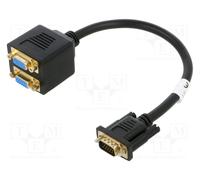 VGA Adapter D-Sub15 (M)-2x VGA D-Sub15 (F) AD-0020-BK