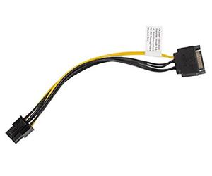 lanberg CA-SA6P-10CU-0020 Sata (15 Pin) Male to Pci Express (6 Pin) Male Power Cable, 20 cm Black/Yellow