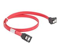 Lanberg CA-SASA-13CU-0050-R "Sata Data III Male (7 Pin) to SATA III with Angled Socket (7 Pin) Cable with Metal Clamps 50 cm Red