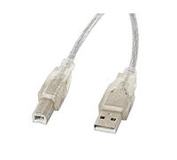 lanberg ca - USBA - 12cc - 0050 TR USB 2.0 A Male to USB 2.0 B Male Cable with Ferrite Core Transparent 5 m Transparent