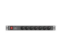 LANBERG Distribution Unit PDU-07E-0200-BK - 7 x Schuko - Maximum Output 4000 W - 16 A - 1U