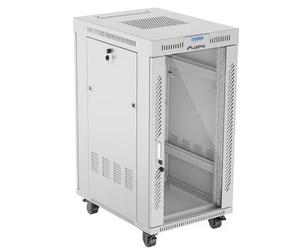 Lanberg FF01 V2 Shelf 600 x 800 cm with Glass Door and 22U LCD