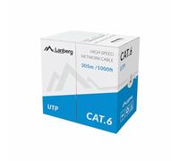 LANBERG KABEL INSTALACYJNY UTP, KAT. 6, DRUT CU, 305M, SZARY