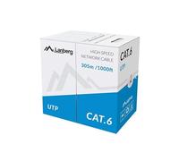 LANBERG KABEL INSTALACYJNY UTP, KAT. 6, DRUT CU, 305M, SZARY