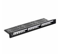LANBERG KEYSTONE PATCH PANEL 19'' WITH ORGANIZER, 24 PORT 1U, BLACK