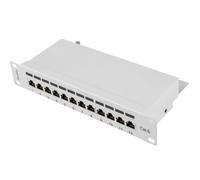 LANBERG PATCH PANEL 10'', 12 PORT 1U, CAT.6, GREY