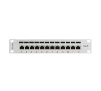 LANBERG PATCH PANEL 10'', 12 PORT 1U, CAT.6, GREY