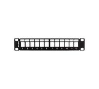 LANBERG Patch Panel Blank 12 Puertos 1U Con Organizador Para Módulos Keystone