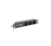 Lanberg PDU-03E-0200-IEC-BK power distribution unit (PDU) 3 AC outlet(s) 1U Blac
