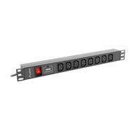 LANBERG Power Strip PDU Rack (1U 16A 8X IEC C13)