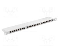 Patch Panel 24 PORT 0.5U Cat.6 Shielded Gray PPS6-0024-S