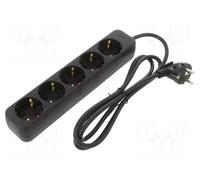 lanberg Schuko Branded Power Strip Model 5 Outlet Black 1.5 m Strip