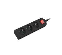 LANBERG PS1-03E-0300-BK REGLETA 3M 3X 230V PL with AUTOMATIC INTERRUPTOR, COBRE