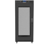 LANBERG Rack 19" 15U 800 x 1000 Flat Pack Black Door Mesh with LCD