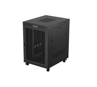 Lanberg Rack Cabinet 19 Inch Freestanding 22U/800 x 1000 (Flatpack) with Mesh Door LCD Black V2