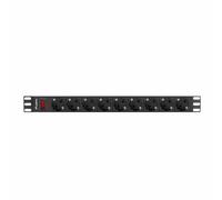 PDU-09F-0300-BK-BK Power Strip: Fusing Sockets: 9 230VAC 16A Black 2m