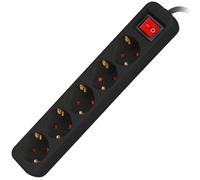 lanberg Schuko 5 Outlets Branded Strip with 3M Black Protection