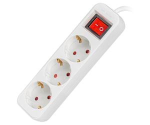 Lanberg Schuko Branded Strip Model 3 with White Protection 1.5 m