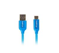 LANBERG USB 2.0 Male/USB C Male Quick Charge 3.0 1.8M Blue