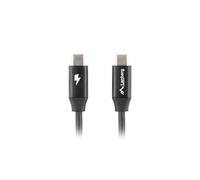LANBERG USB-C CABLE 2.0 M/M 1M PREMIUM QC 4.0 POWER DELIVERY 60W BLACK CA-CMCM-40CU-0010-BK