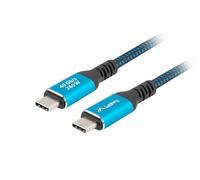 LANBERG USB-C M/M USB4 Cable 0.5 m 240 W 8K 60 Hz Black/Blue