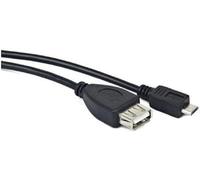 Lanberg USB Cable Micro M to USB-A F 2.0 OTG Black 15 cm OEM