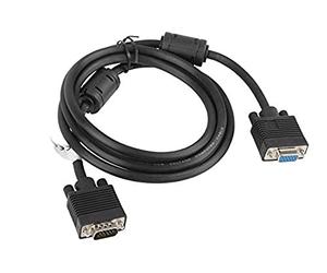 lanberg 'Vgac from 10cc for Women B + VGA (15 Pin) Male to VGA 15-Pin Female Extender with Ferrite Core 1.8 m Black