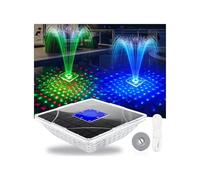 LanBlu Solar Garden Fountain with Light Show, 24 x 24 cm Floating Pool Fountain, Solar Pond Fountain with Anchor, 2 Watering Modes Floating Fountain for Pond