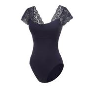 Lanbodance Women's Short Sleeve Leotard for Adult Ballet Dance, M
