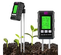 LANBOJINDI 6-in-1 Soil Moisture Meter, pH/Temperature/Soil Moisture/Sunlight/Air Humidity/Soil Fertility Soil Tester for Farming, Gardening, Lawns and Outdoor Plants (2*AAA Battery Needed)