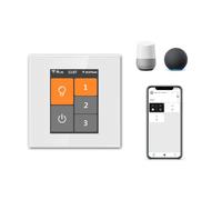 LANBON LCD Smart Ceiling Fan and Light Switch, Customized Fan Speeds, 2.4G Wi-Fi Glass Touch Screen Smart Switch Works with Alexa & Google Home, Neutral Wire Required, L8-HF