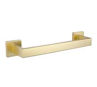 LANC 12-Inche Towel Bars for Bathroom Wall Mounted 30CM Brushed Gold Kitchen Towel Ring Total-14” Stainless Steel Square Towel Rails for Bathroom Hand Towel Holder Towel Hanger, A8804BG-3P1