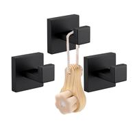 LANC Bathroom Accessories Coat Hooks Matte Black Towel Robe Hook Heavy Duty Clothes Hanger Bathroom Kitchen Household Hotel Wall Hooks Wall Mounted 3 Pieces,A8805MB-P3