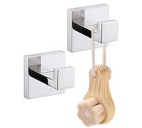 LANC Bathroom Accessories Robe Hook Chrome Polished Heavy Duty Clothes Hanger Coat Towel Hook for Bathroom Kitchen Hotel - SUS 304 Stainless Steel Wall Mount 2 Pack, A8805CP-P2