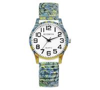 Lancardo Bohemian Stretch Band Watch: Quartz Large Easy-to-Read Arabic Number Dial Iris Painting Strap for Men Women Birthday Christmas