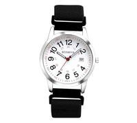 Lancardo Braided Elastic Strap Watch: Analog Quartz Adjustable Black Band Arabic Large Dial Casual Sport Wristwatch for Men Women Easy-to-Read