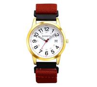 Lancardo Braided Elastic Strap Watch: Analog Quartz Adjustable Claret Band Arabic Large Dial Casual Sport Wristwatch for Men Women Easy-to-Read