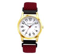 Lancardo Braided Elastic Strap Watch: Analog Quartz Adjustable Claret Band Arabic Large Dial Casual Wristwatch for Men Women Easy-to-Read