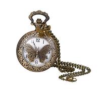 Lancardo Bronze Butterfly Pocket Watch: Quartz Hollow Case Arabic Numerals Vintage Necketlace Pedant Watch Birthday