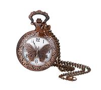 Lancardo Bronze Butterfly Pocket Watch: Quartz Hollow Case Arabic Numerals Vintage Necketlace Pedant Watch Birthday