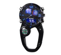 Lancardo Clip on Carabiner Watch: Multi-Function Backpack Watch for Men Women Analog Digital Date LED Alarm Sport Watch Hiking Climbing, blue, daily