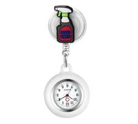 Lancardo Clip On Nurse Watch: Retractable Quartz Silicone Cover Cartoon Medical Symbol Pattern Badge Easy to Read for Women Men Doctor, E