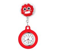 Lancardo Clip On Nurse Watch: Retractable Quartz Silicone Cover Cartoon Medical Symbol Pattern Badge Easy to Read for Women Men Doctor, A