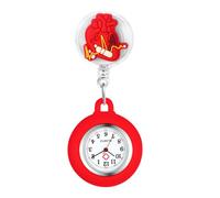 Lancardo Clip On Nurse Watch: Retractable Quartz Silicone Cover Cartoon Medical Symbol Pattern Badge Easy to Read for Women Men Doctor, I