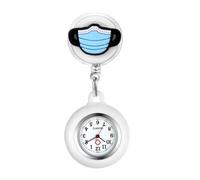 Lancardo Clip On Nurse Watch: Retractable Quartz Silicone Cover Cartoon Medical Symbol Pattern Badge Easy to Read for Women Men Doctor, L