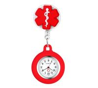 Lancardo Clip On Nurse Watch: Retractable Quartz Silicone Cover Cartoon Medical Symbol Pattern Badge Easy to Read for Women Men Doctor, H