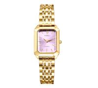 Lancardo Elegant Square Women's Watch: Quartz Gold Tone Case Pink Dial Removable Stainless Steel Strap Dress Wristwatch Birthday