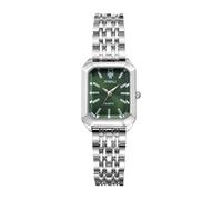Lancardo Elegant Square Women's Watch: Quartz Silver Tone Case Green Dial Removable Stainless Steel Strap Dress Wristwatch Birthday Christmas